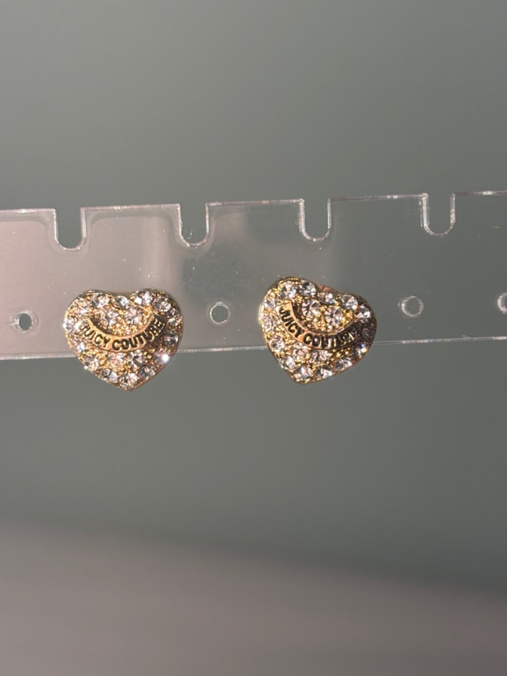 Juicy Couture Gold-Tone Pavé Heart Stud Earrings